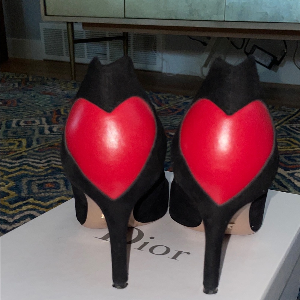 Dior Black and Red Heart Heels - Picture 2 of 10